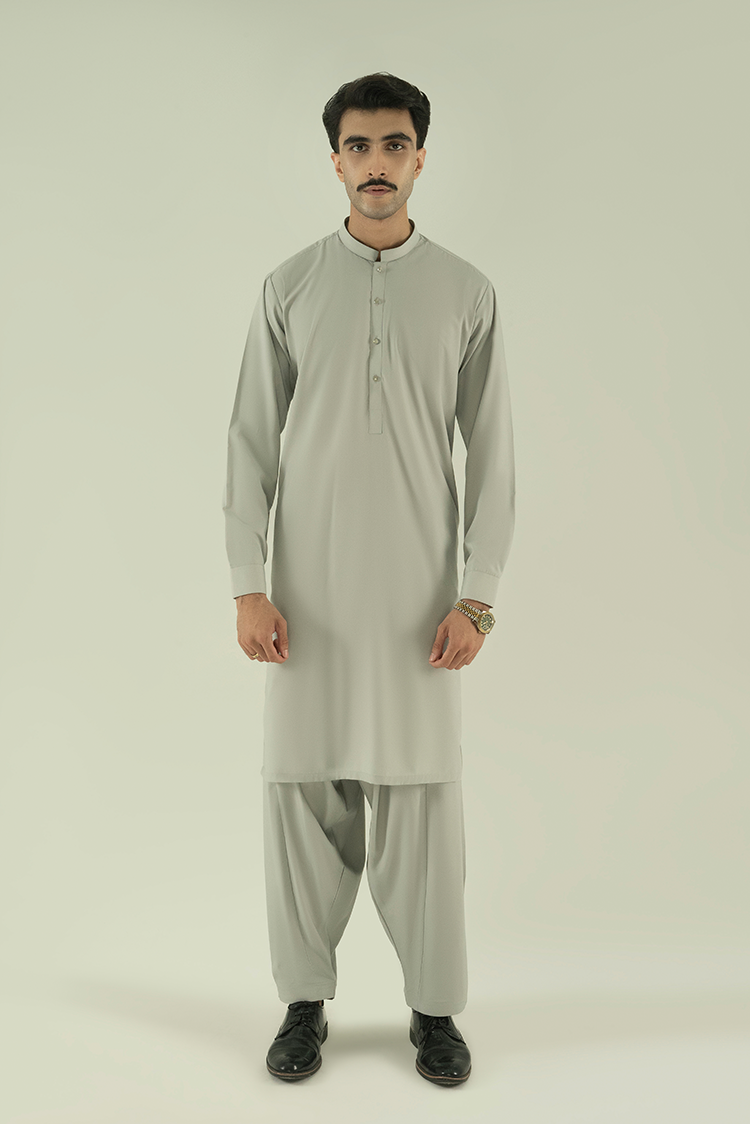 Wash & Wear | Grey Ban Kameez Shalwar