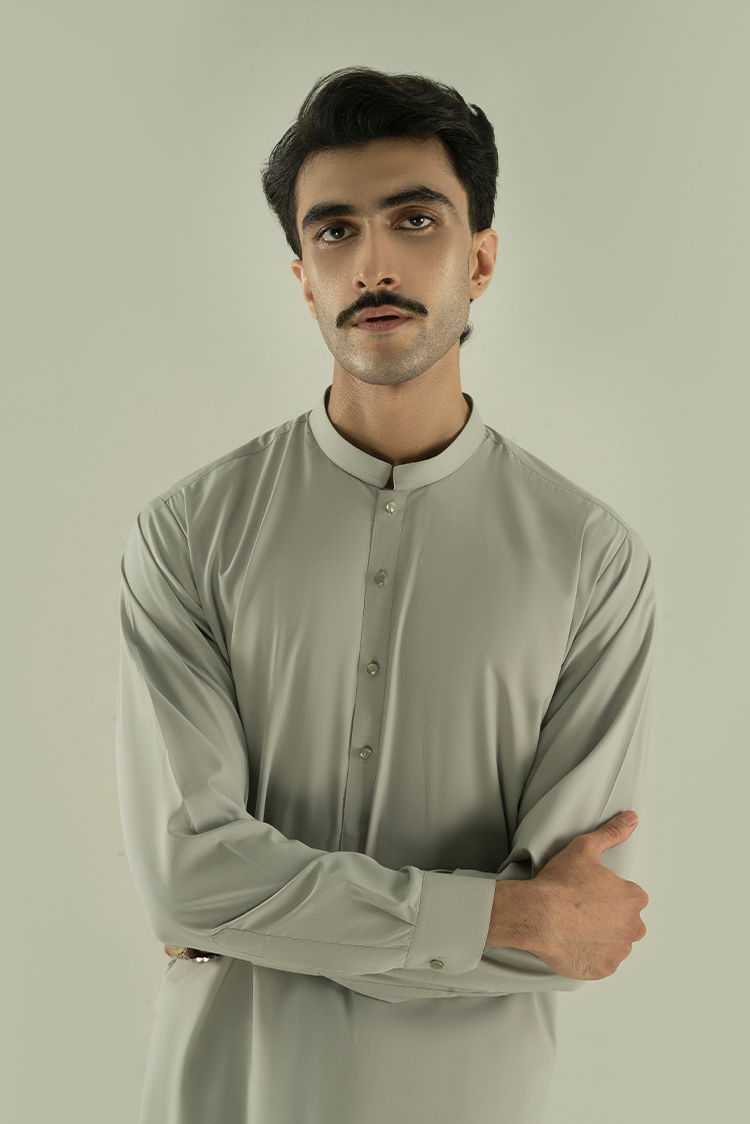 Wash & Wear | Grey Ban Kameez Shalwar