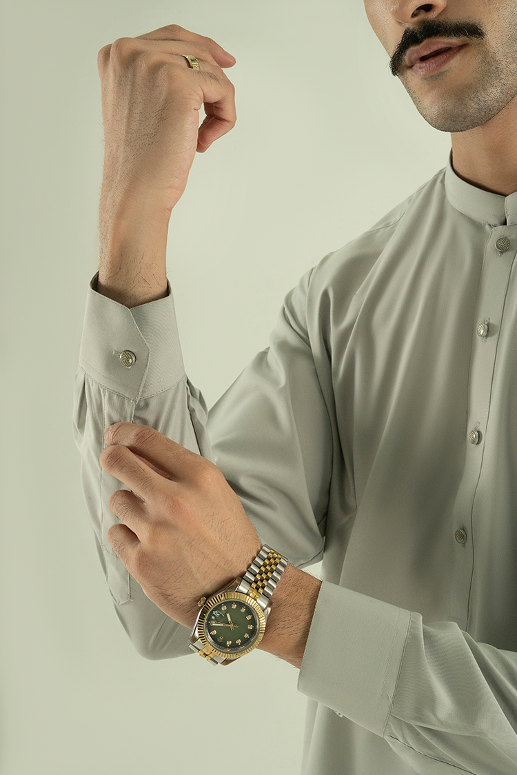 Wash & Wear | Grey Ban Kameez Shalwar
