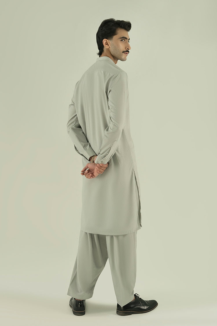 Wash & Wear | Grey Ban Kameez Shalwar