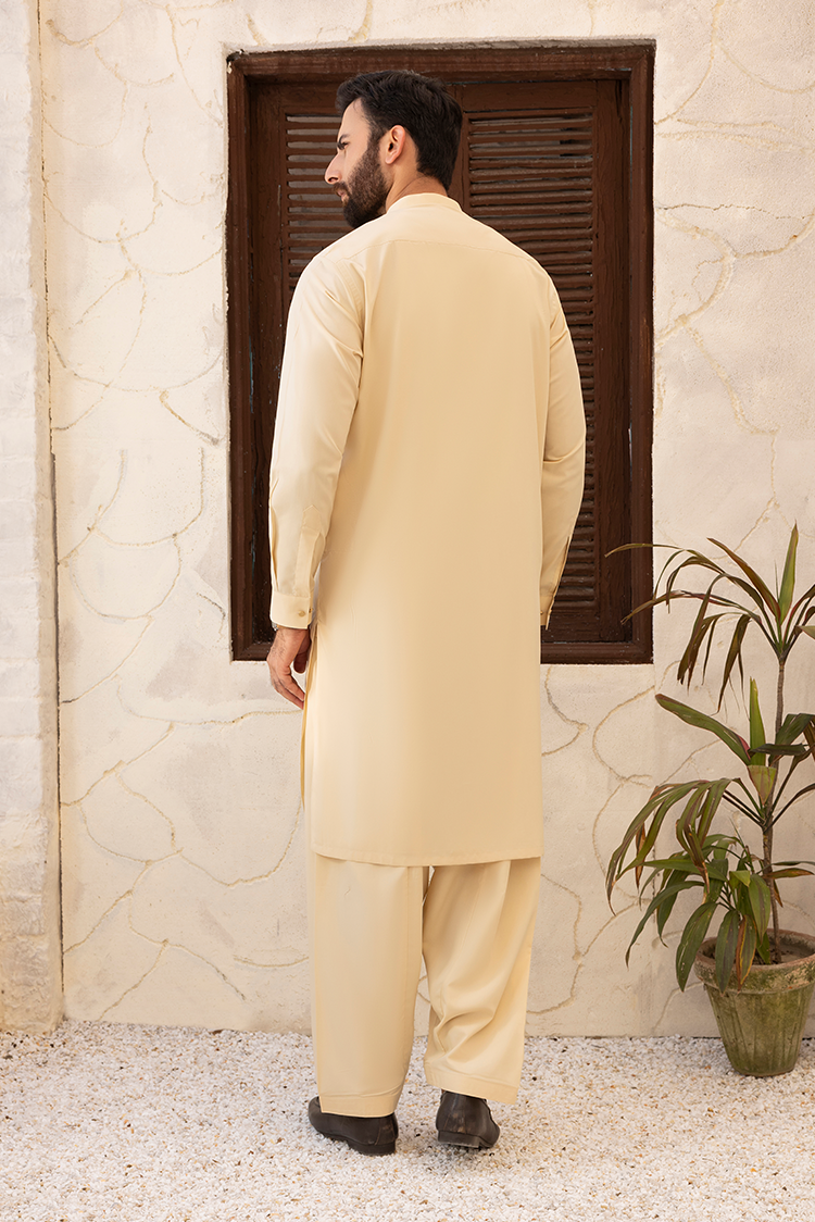 Wash & Wear | Cream Ban Shalwar Kameez