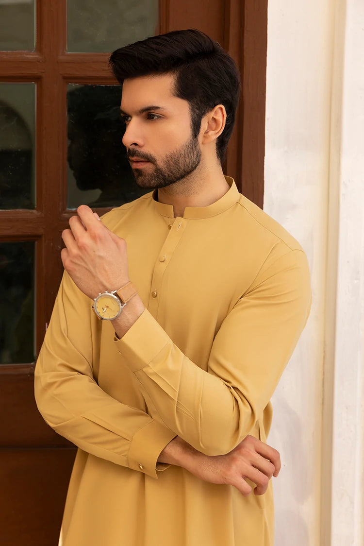 Wash & Wear | Mustard Ban Shalwar Kameez