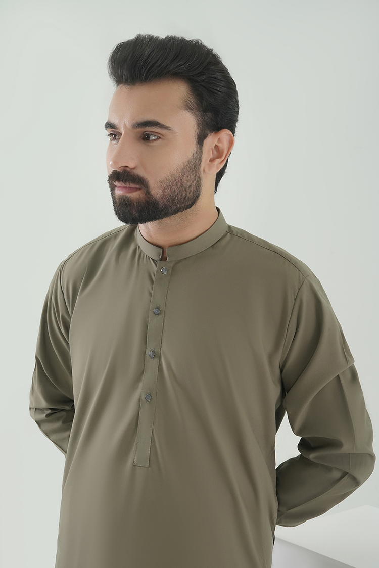 Wash & Wear | Olive Ban Kameez Shalwar