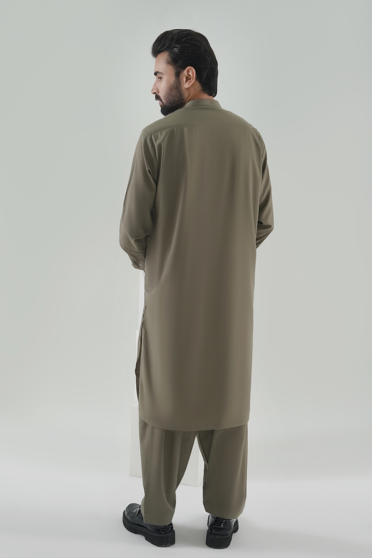 Wash & Wear | Olive Ban Kameez Shalwar