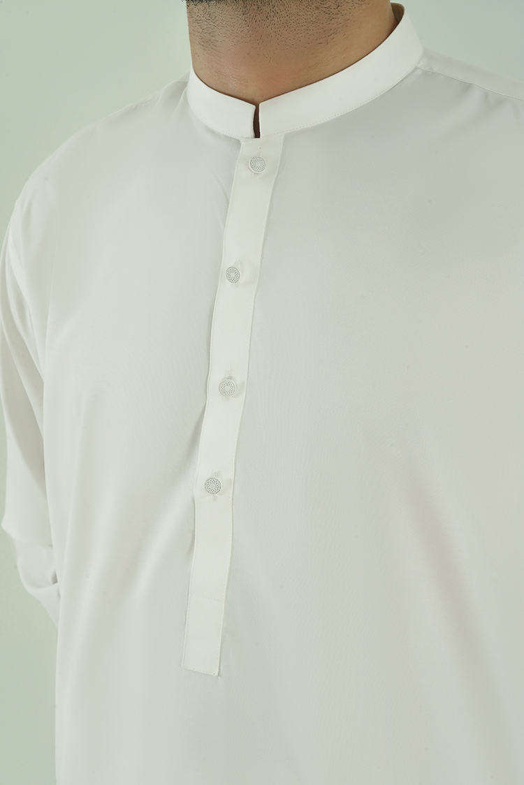 Wash & Wear | Off White Ban Kameez Shalwar