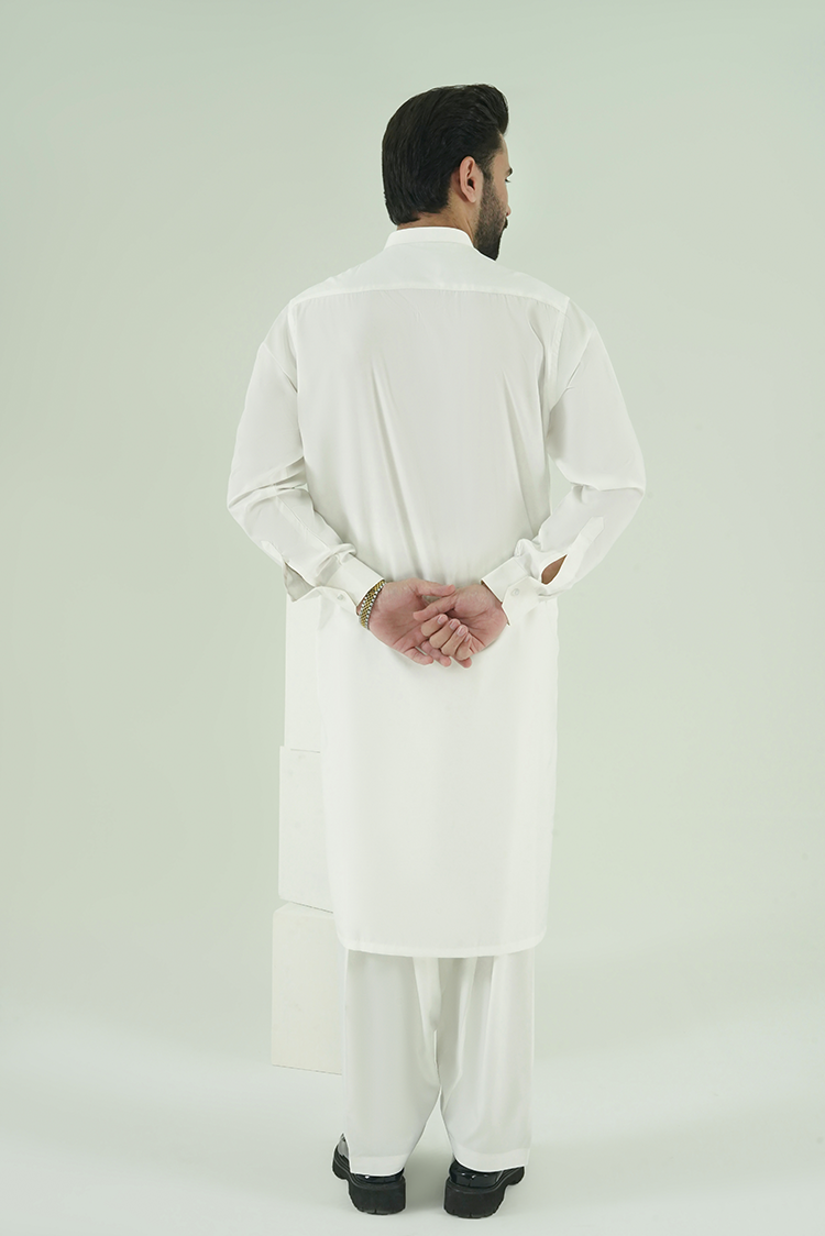 Wash & Wear | Off White Ban Kameez Shalwar