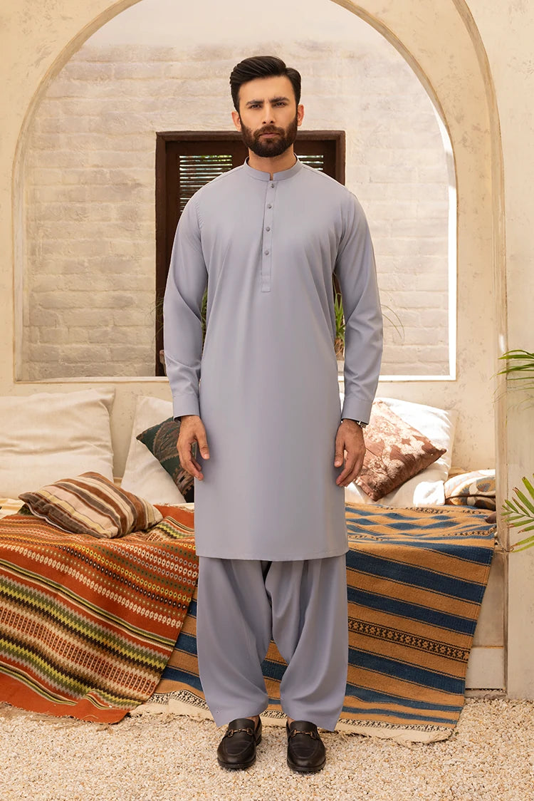 Wash & Wear | Grey Ban Shalwar kameez