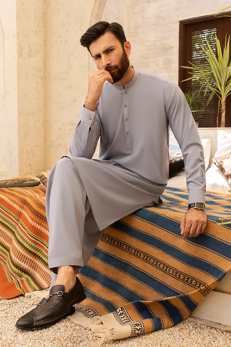 Wash & Wear | Grey Ban Shalwar kameez
