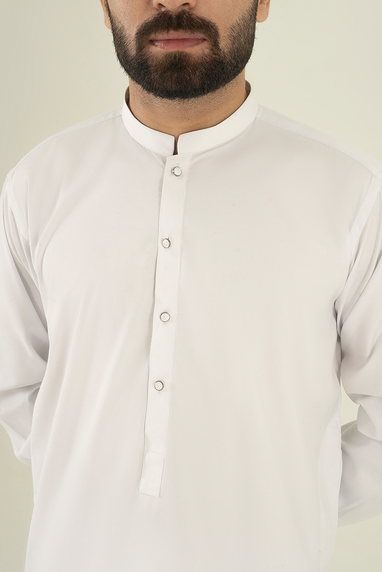 Wash & Wear | White Ban Kameez Shalwar