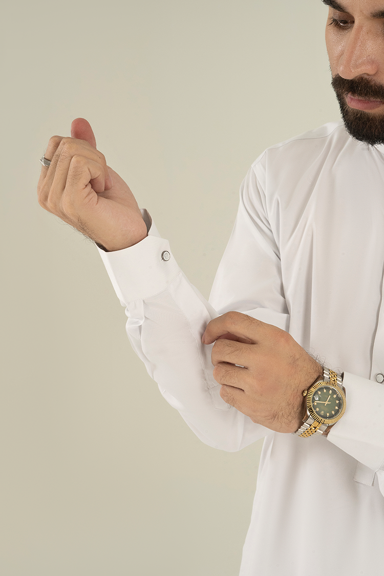 Wash & Wear | White Ban Kameez Shalwar