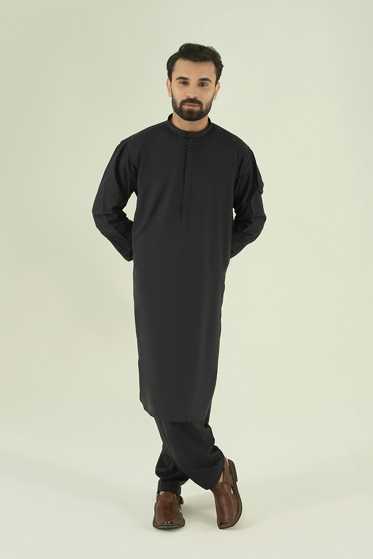 Wash & Wear | Dark Grey Ban Kameez Shalwar