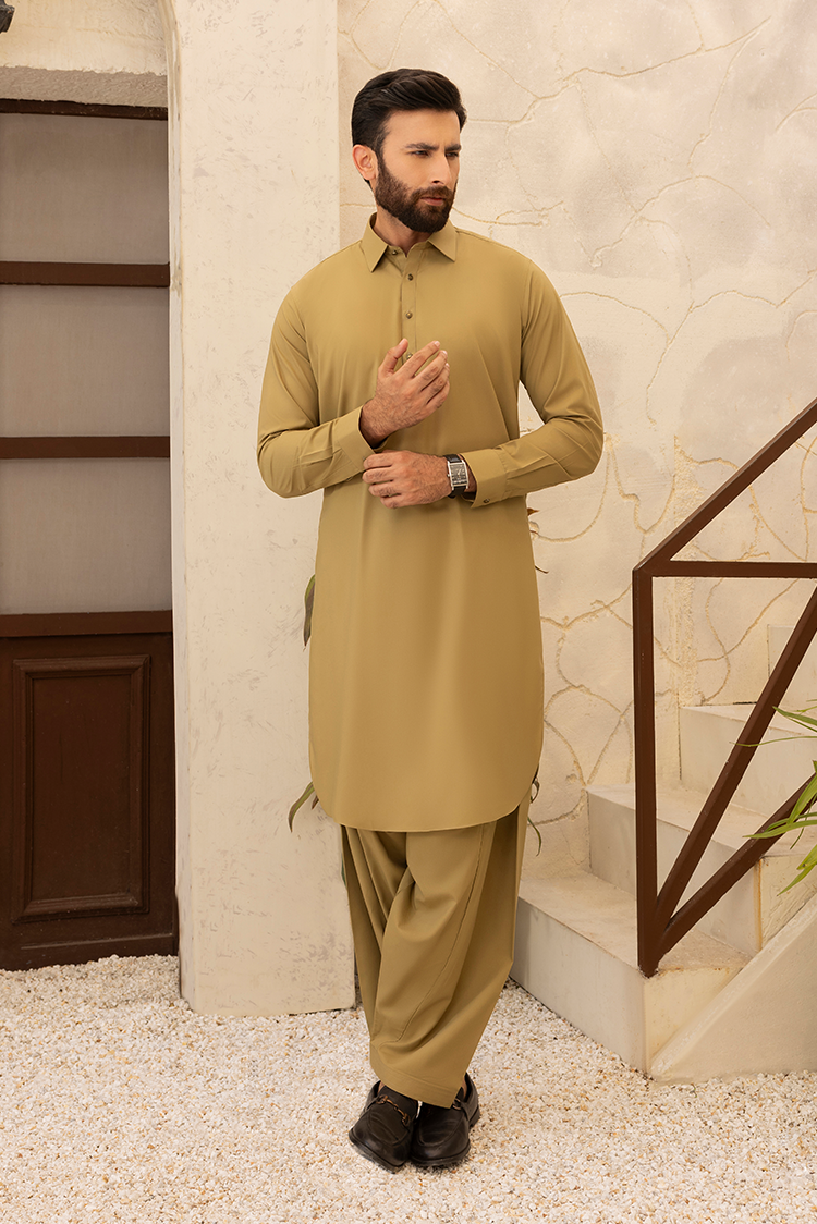 Wash & Wear | Sand Collar Shalwar Kameez