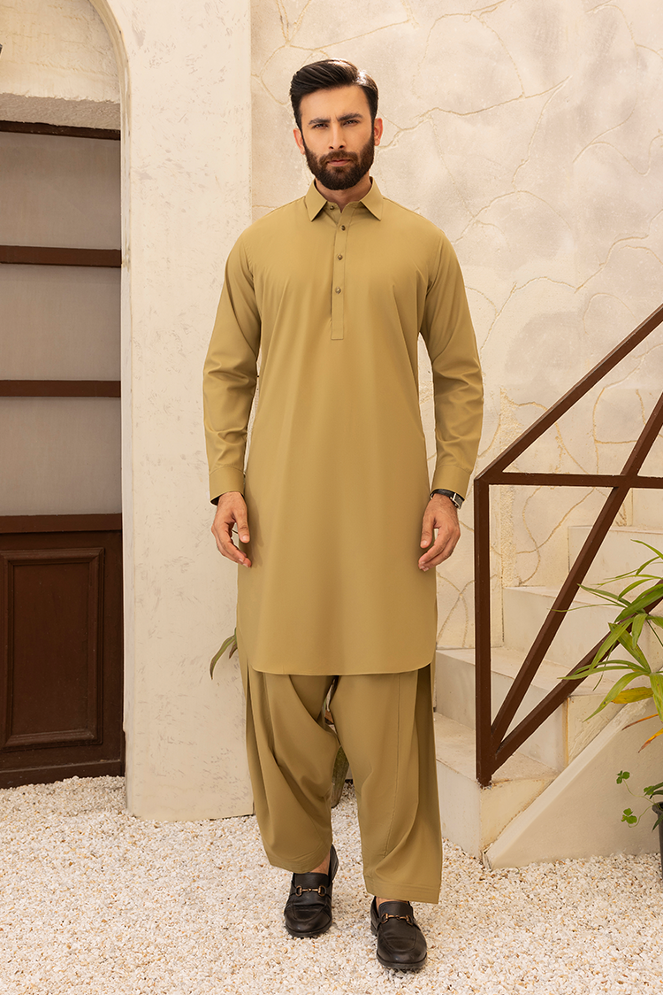 Wash & Wear | Sand Collar Shalwar Kameez