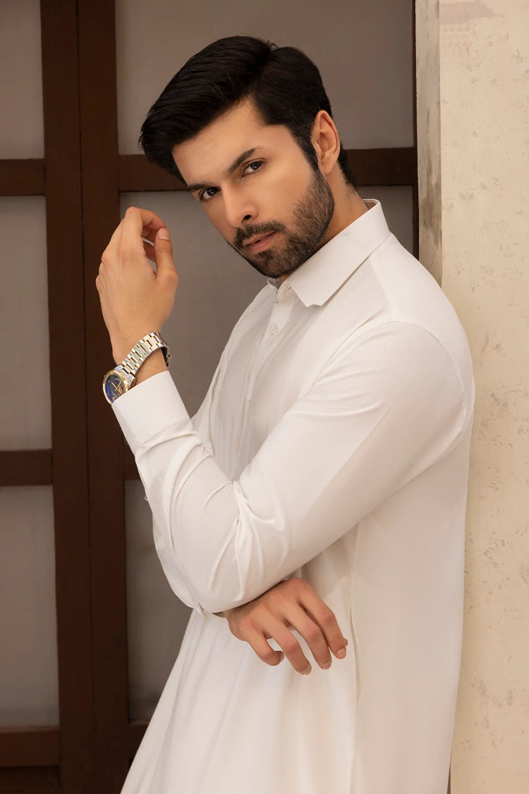 Wash & Wear | Off White Ban Shalwar Kameez