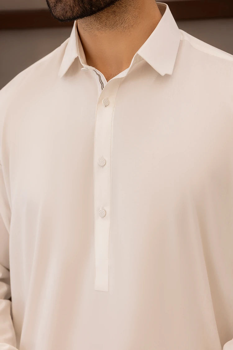 Wash & Wear | Off White Ban Shalwar Kameez