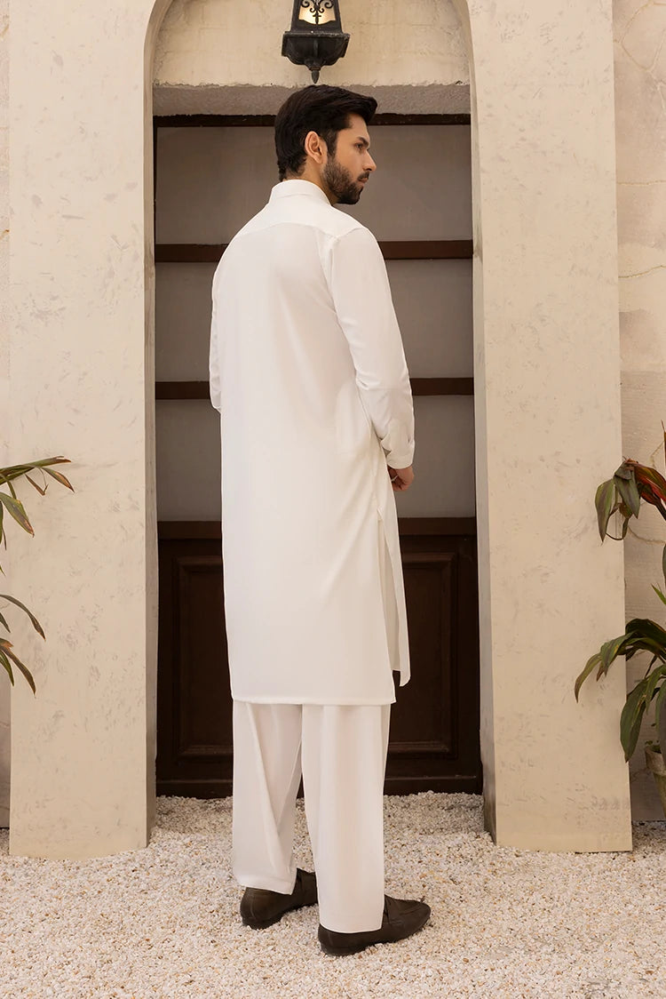 Wash & Wear | Off White Ban Shalwar Kameez