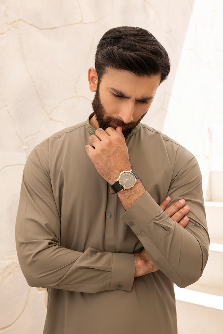 Wash & Wear | Olive Ban Shalwar Kameez