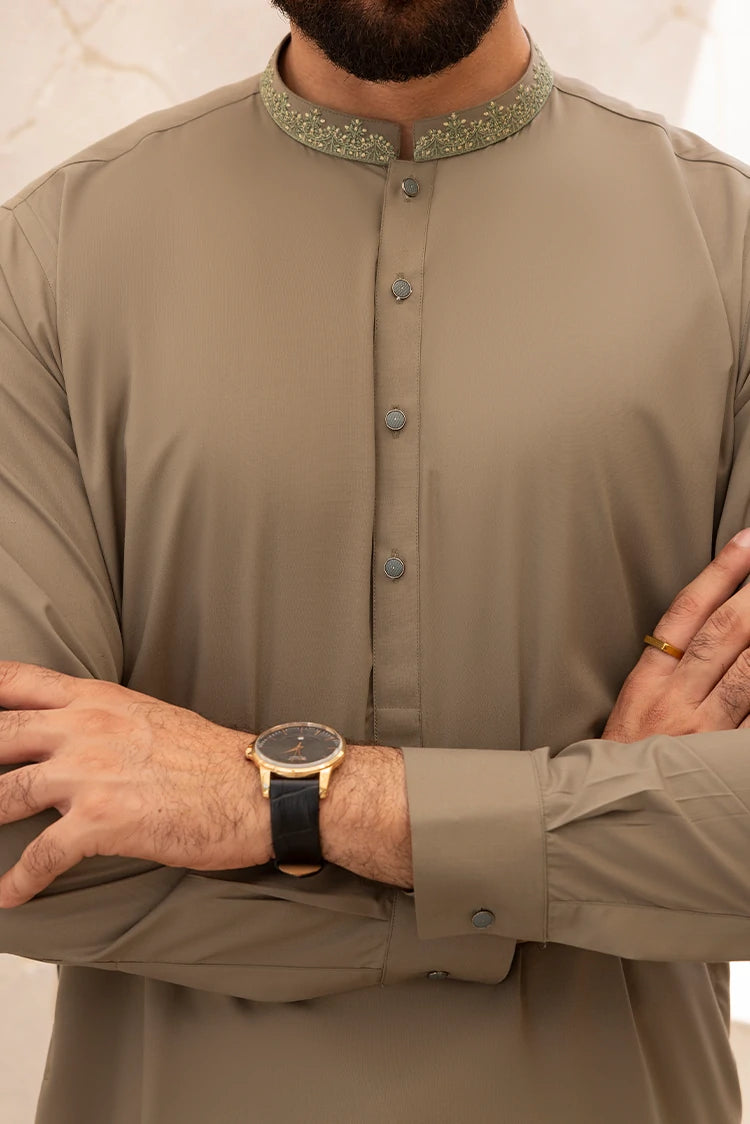 Wash & Wear | Olive Ban Shalwar Kameez