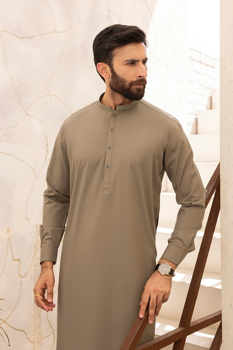Wash & Wear | Olive Ban Shalwar Kameez