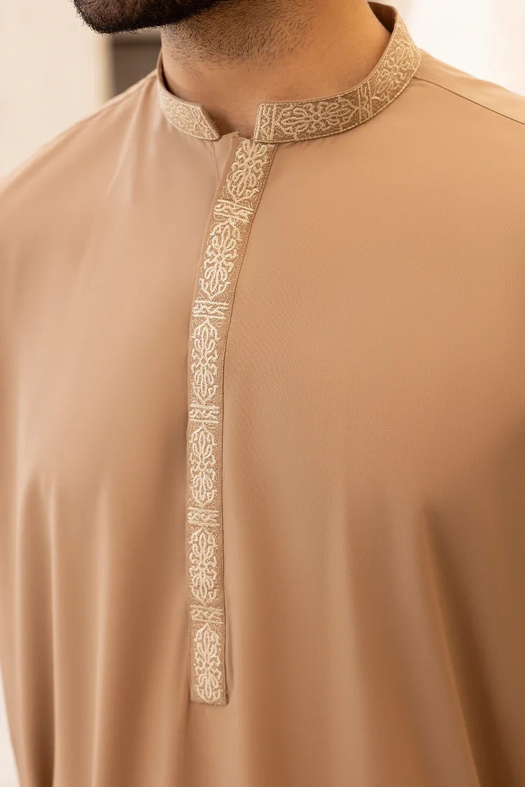 Wash & Wear | Brown Ban Shalwar Kameez