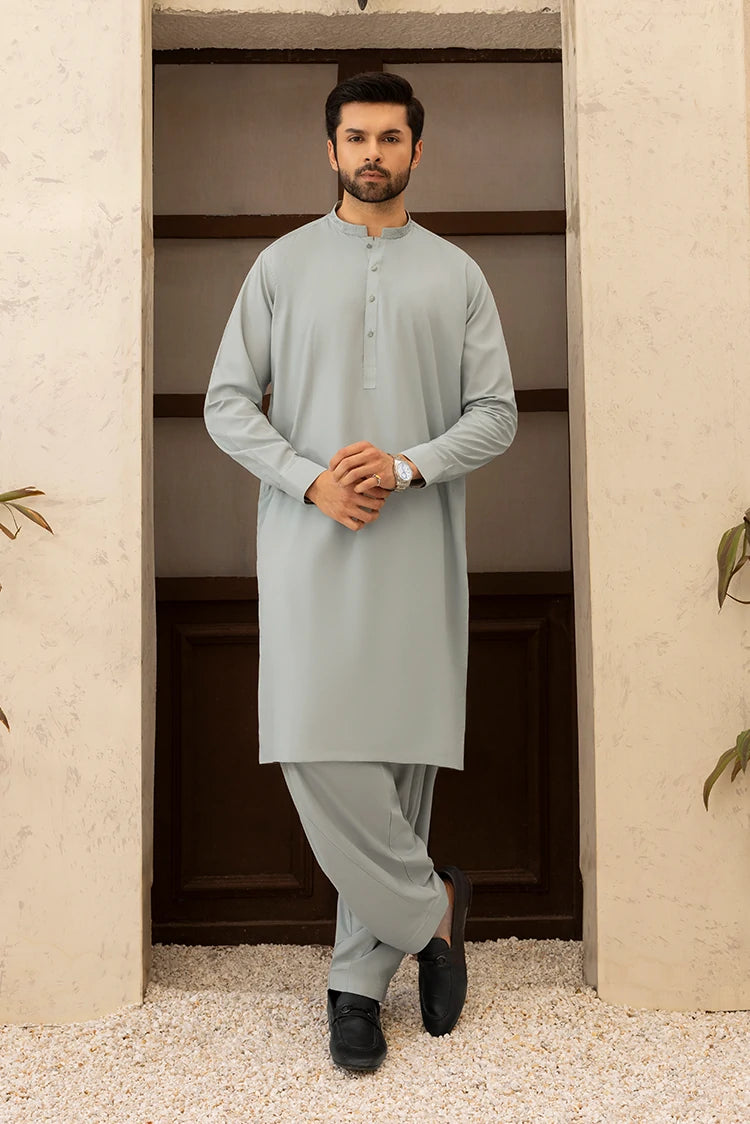 Wash & Wear | Grey Ban Shalwar Kameez