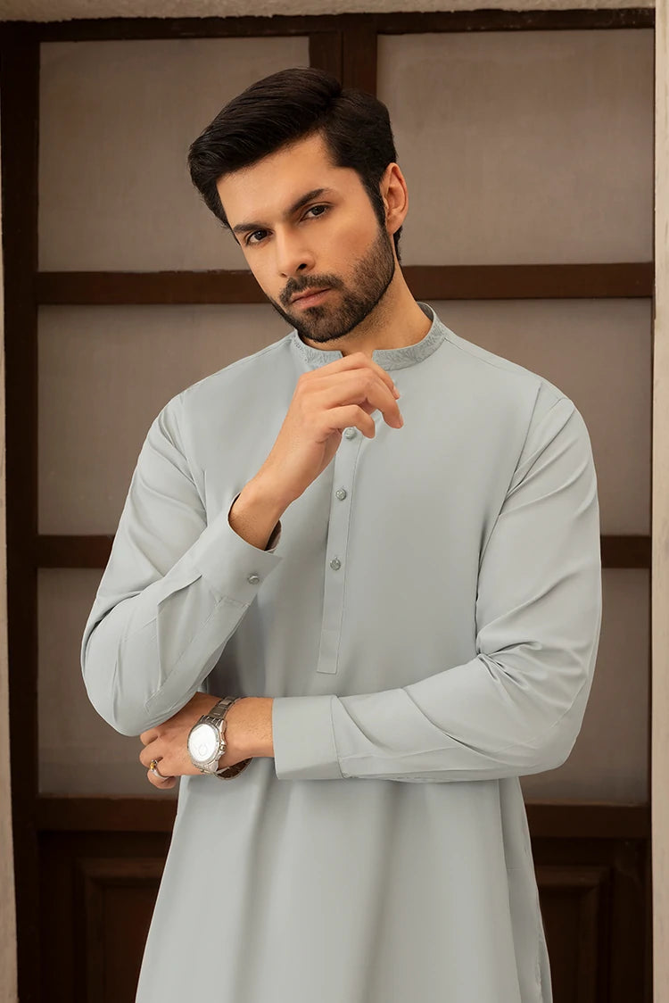 Wash & Wear | Grey Ban Shalwar Kameez