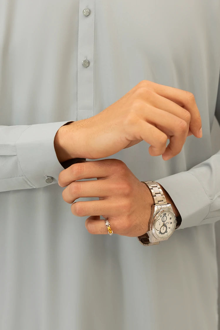 Wash & Wear | Grey Ban Shalwar Kameez