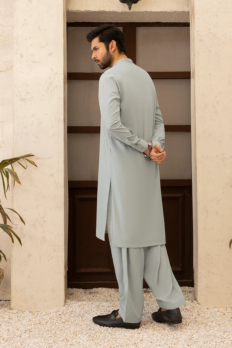 Wash & Wear | Grey Ban Shalwar Kameez