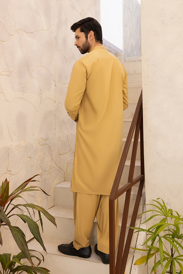 Wash & Wear | Mustard Ban Shalwar Kameez
