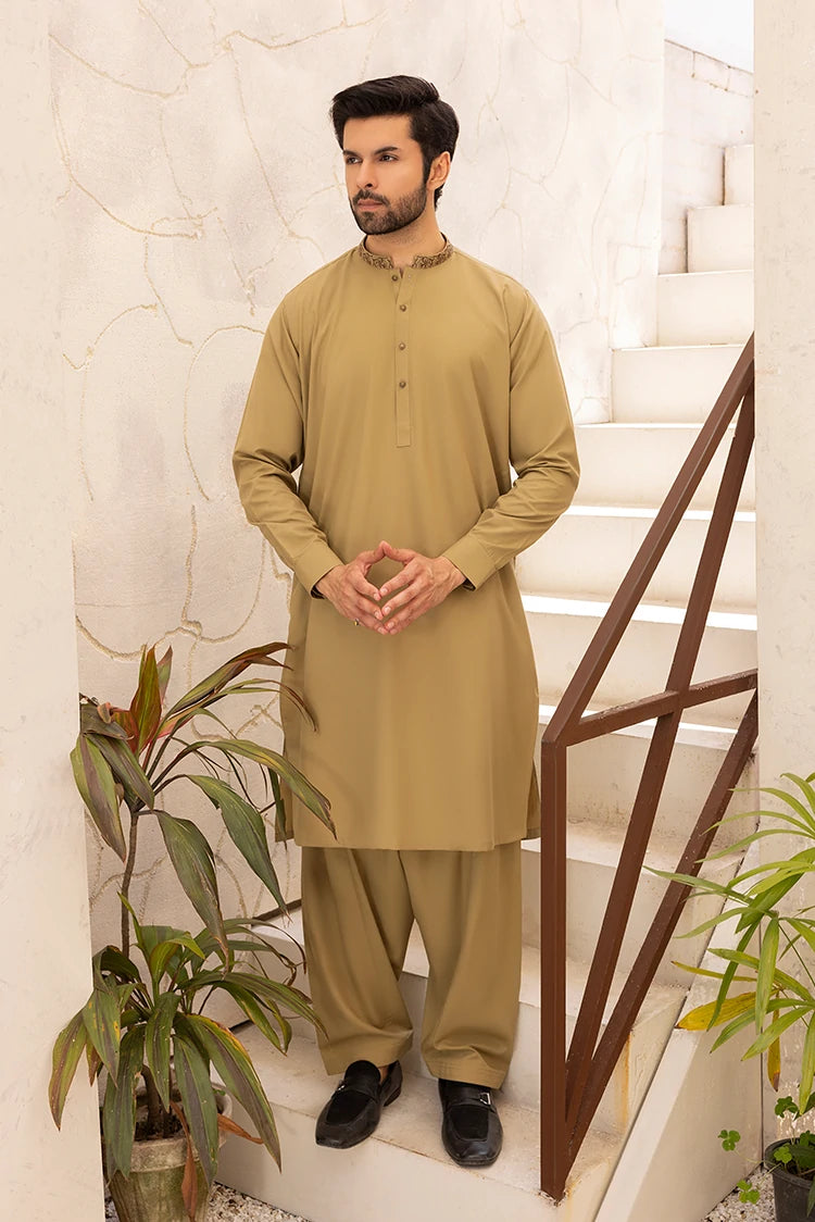 Wash & Wear | Olive Ban Shalwar Kameez