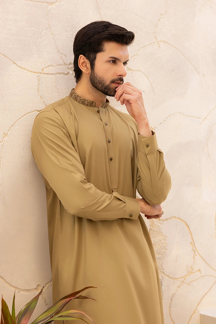 Wash & Wear | Olive Ban Shalwar Kameez
