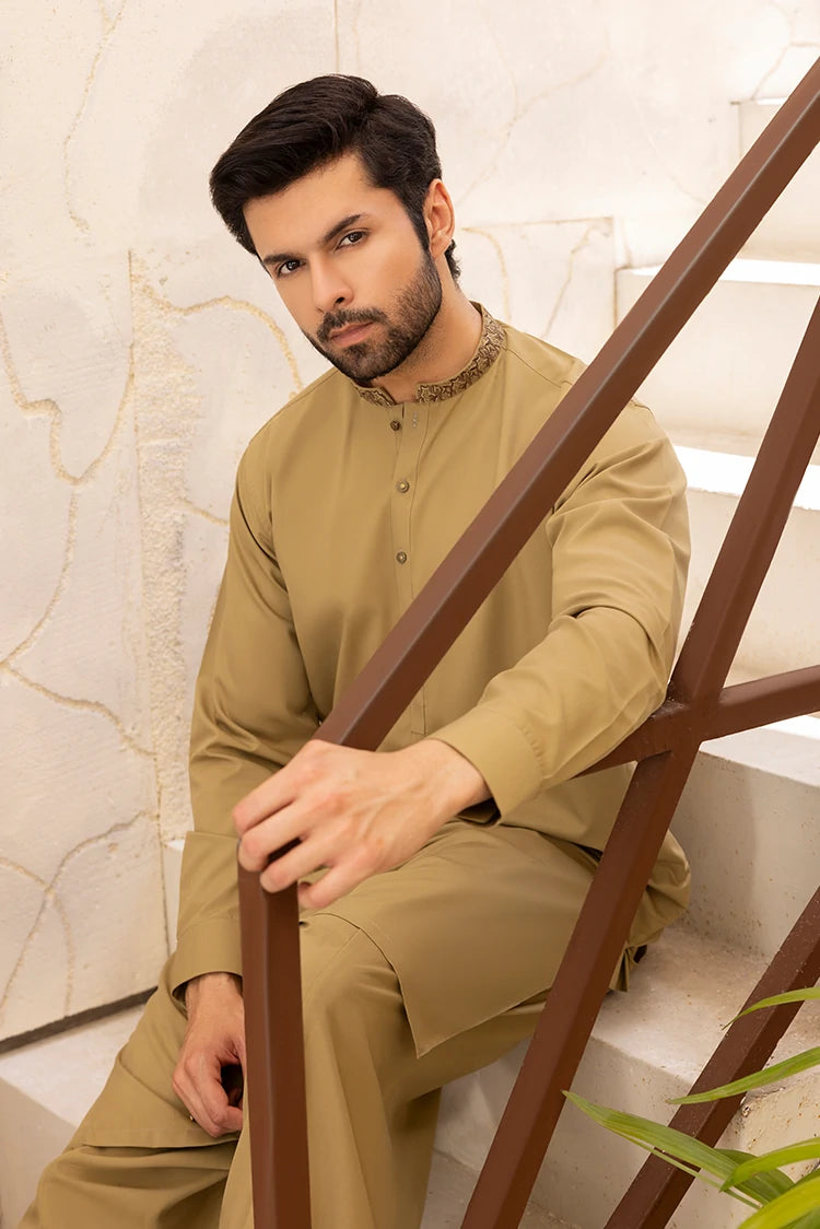 Wash & Wear | Olive Ban Shalwar Kameez