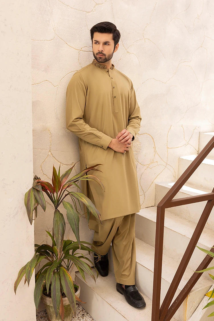 Wash & Wear | Olive Ban Shalwar Kameez
