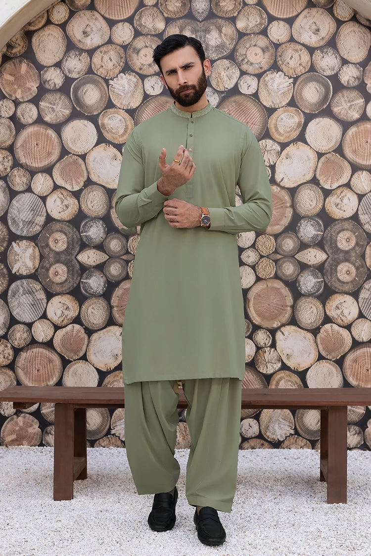 Wash & Wear | Pistachio Ban Shalwar Kameez