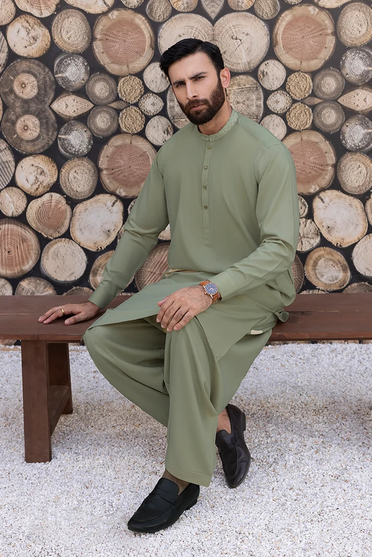 Wash & Wear | Pistachio Ban Shalwar Kameez