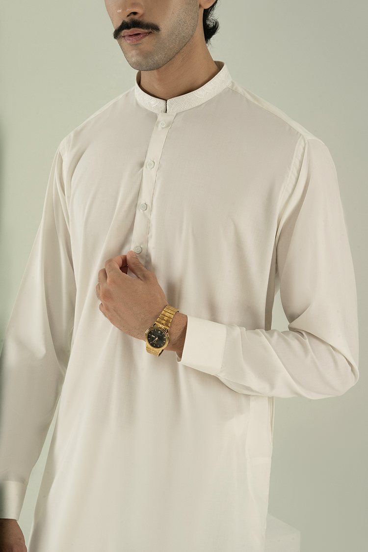 Wash & Wear | White Ban Kameez Shalwar