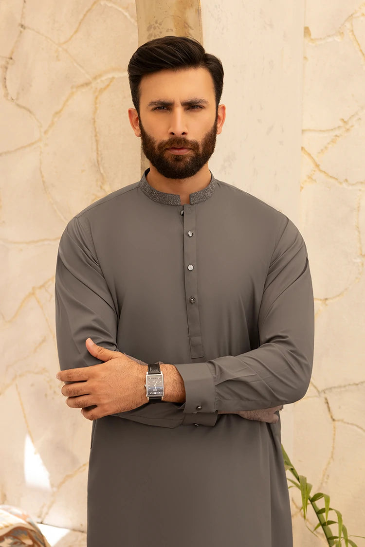 Wash & Wear | Steal Grey Ban Shalwar Kameez