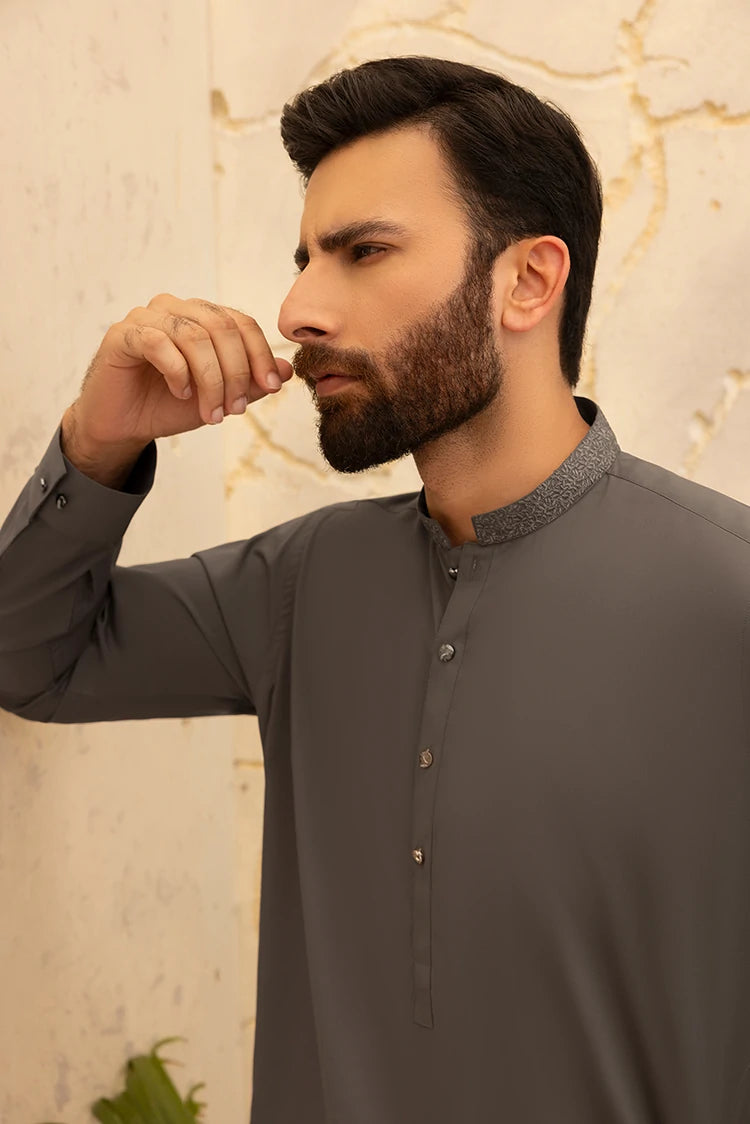 Wash & Wear | Steal Grey Ban Shalwar Kameez