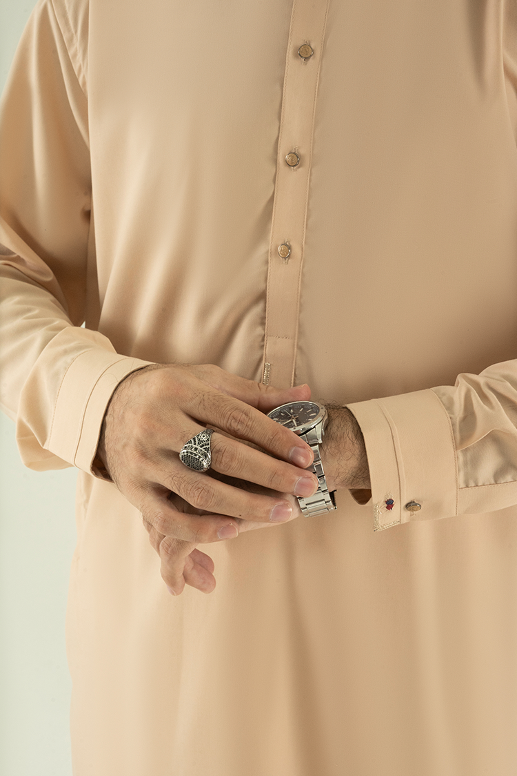 Wash & Wear | Beige Ban Kameez Shalwar