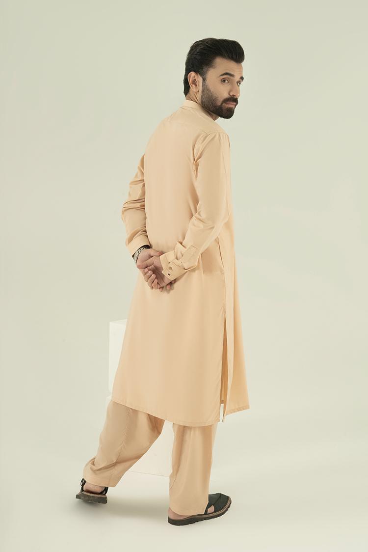 Wash & Wear | Beige Ban Kameez Shalwar