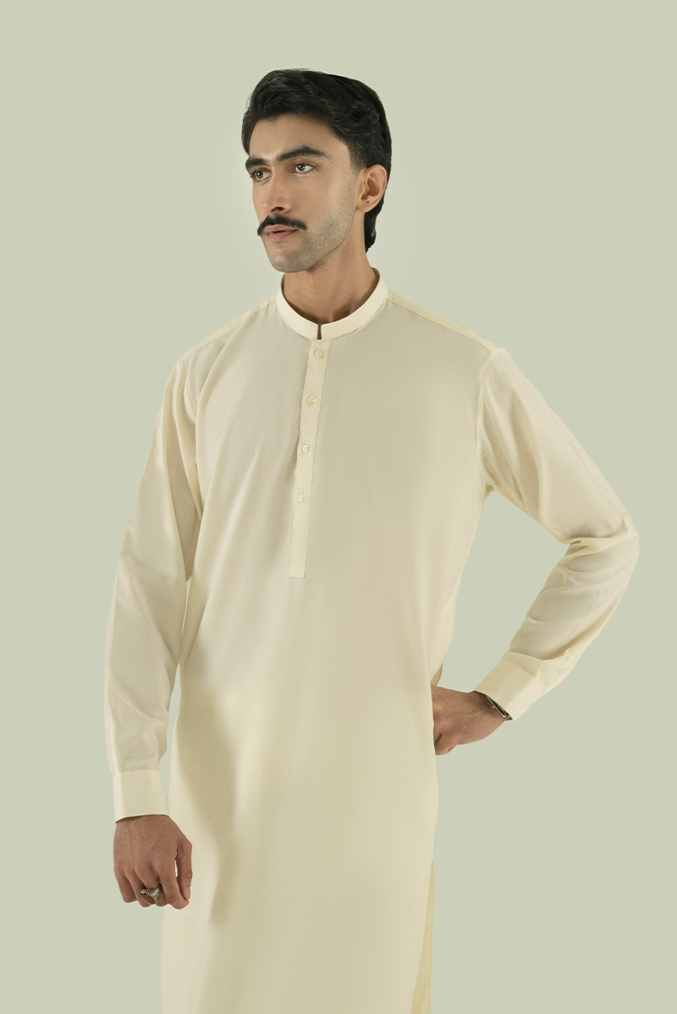 Wash & Wear | Cream Ban Kameez Shalwar