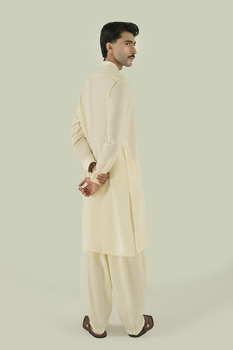 Wash & Wear | Cream Ban Kameez Shalwar