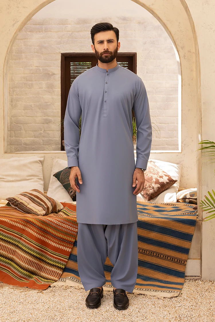 Wash & Wear | Grey Ban Shalwar Kameez