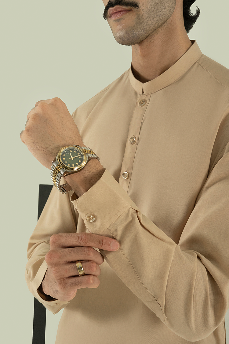 Wash & Wear | Light Brown Ban Kameez Shalwar