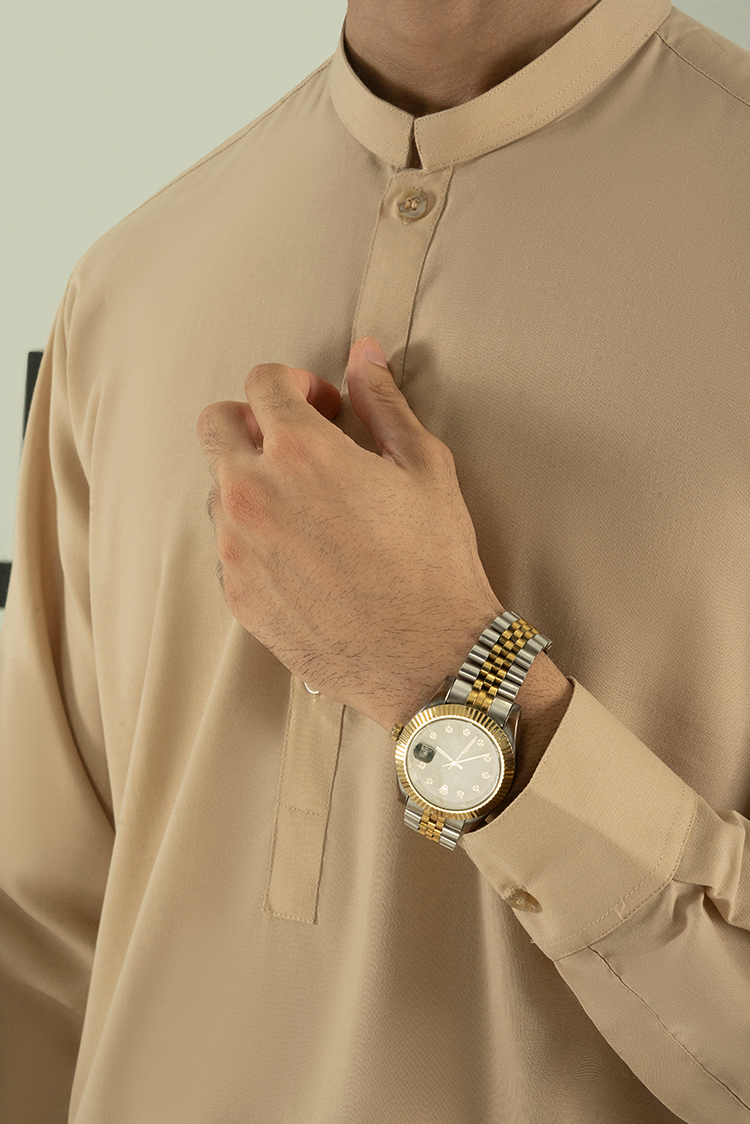 Wash & Wear | Light Brown Ban Kameez Shalwar
