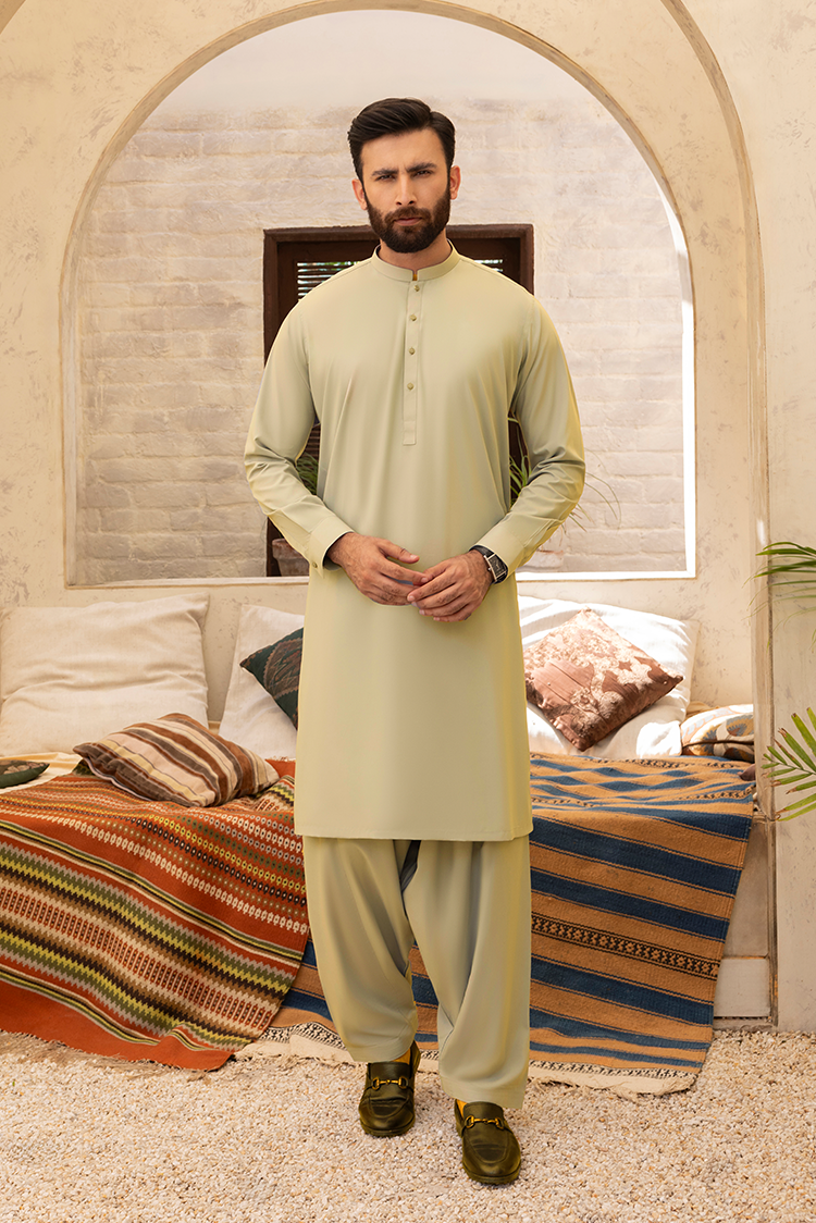 Wash & Wear | Lime Ban Shalwar Kameez