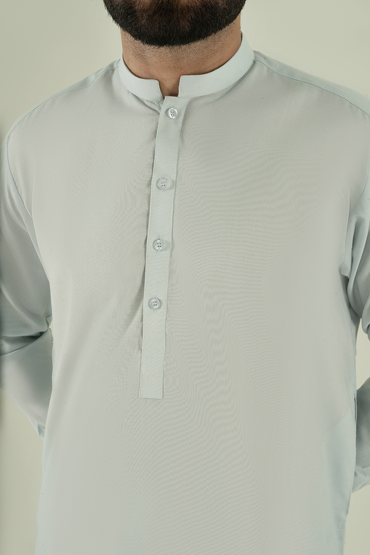 Wash & Wear | Light Blue Collar Kameez Shalwar