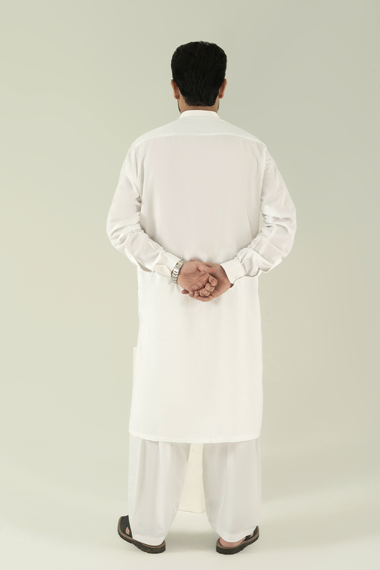 Wash & Wear | Off White Ban Kameez Shalwar