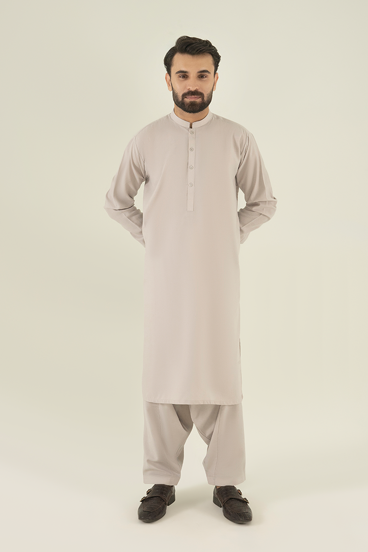 Wash & Wear | Silver Ban Kameez Shalwar