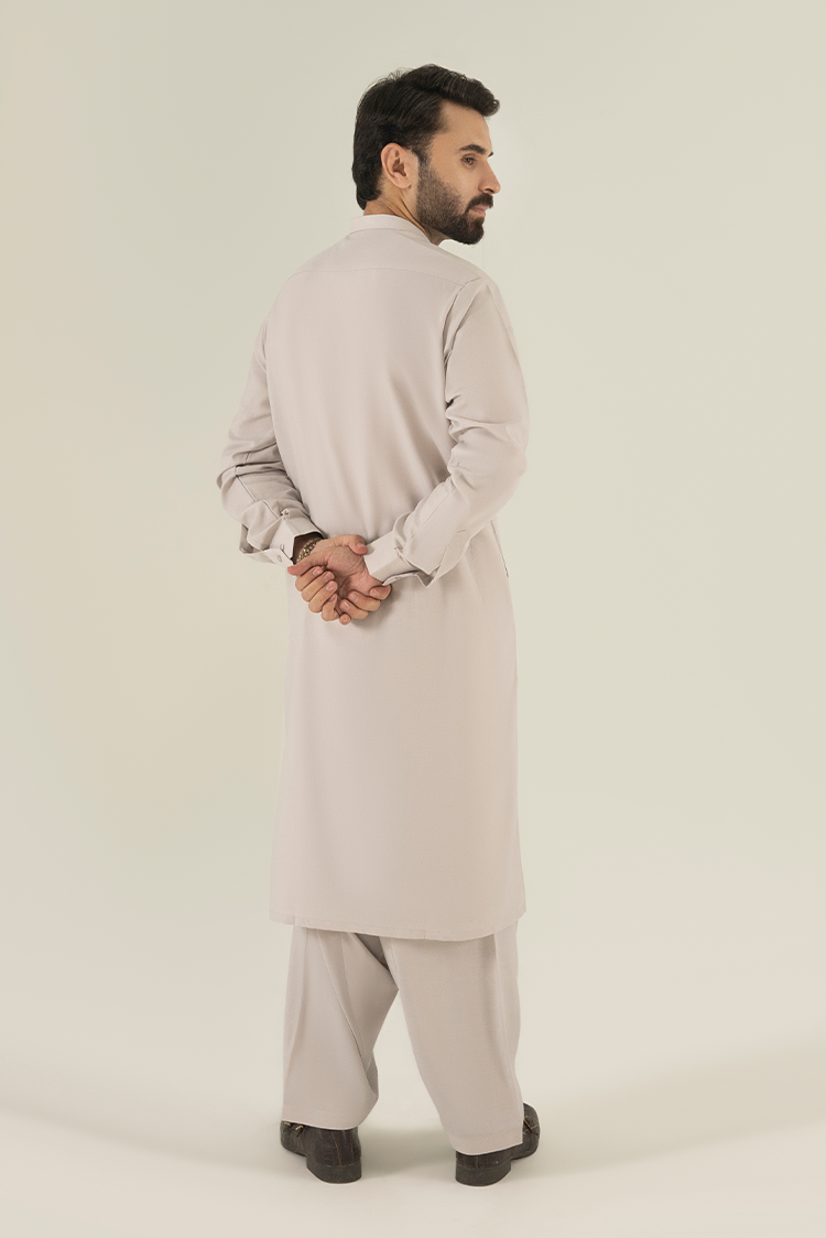 Wash & Wear | Silver Ban Kameez Shalwar